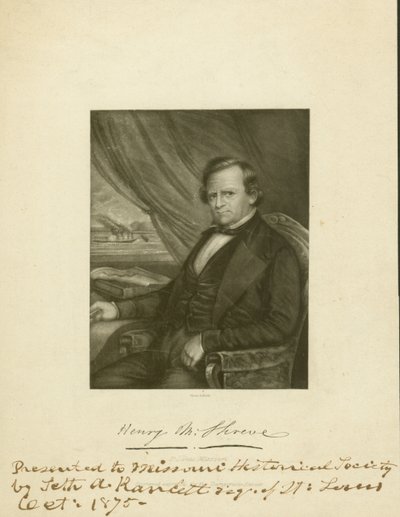 An Engraved Portrait of Henry Miller Shreve by Samuel Treat